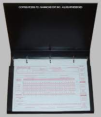Stitch the cover on the book by inserting the needle and nylon string through the holes on the plastic cover and all the pages. Binder For Loose Leaf Local Time Records No 1165