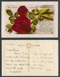 Surprising someone with flowers on their birthday is the perfect gift to give as no matter who the recipient, whether celebrating a 21st birthday or 40th birthday, flowers will always be appreciated. My Wish For Your 21st Birthday Red Rose Flowers Greetings Old Embossed Postcard For Sale