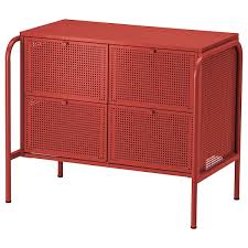 Nikkeby خزانة بـ 4 أدراج أحمر 84x70 سم Ikea