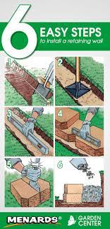 You are leaving menards.com ® by clicking an external link. 6 Easy Steps To Install A Retaining Wall From The Menards Garden Center Read Full Article Http Www Me Backyard Projects Retaining Wall Backyard Landscaping