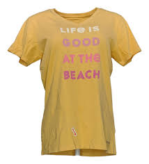 Life is good womens crusher tee. Life Is Good Women S Top Sz M Beach Crusher Tee Yellow A374180