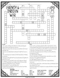 French And Indian War Crossword War Crossword French