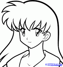 This skeleton, though so simple, is actually half of the job—once you have set the proportions the way you want, there's not much you can do wrong! How To Draw Kagome Easy Step By Step Anime Characters Anime Draw Japanese Anime Draw Manga Free Anime Drawings For Beginners Anime Drawings Easy Drawings