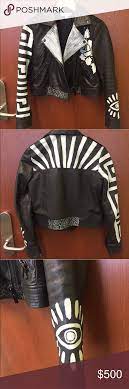 Elizabeth And James Limited Edition Leather Jacket Denim Ideas Custom Fashion Painted Jacket