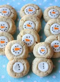 Thumbprint Snowman Cookies Recipe Snowman Cookies Recipe Cookies Recipes Christmas Holiday Cookies