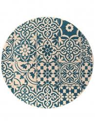 Rug Round Patchwork Mosaico Blue Teppich Teppich Turkis Coole Teppiche