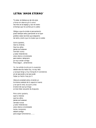 Tu eres la tristeza de mis ojos. Letra De Amor Eterno Docx