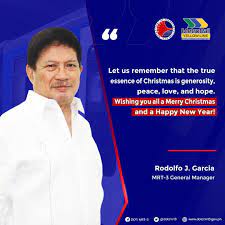 Mrt 3 manager, rodolfo garcia.pumanaw na. Dotr Mrt 3 Christmas Greetings From Mrt 3 General Facebook