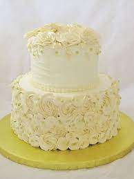 Round Piped Buttercream Wedding Cake Round Wedding Cakes Buttercream Wedding Cake Round Wedding Cakes 50th Anniversary Cakes