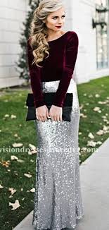 Unique Burgundy Top Velvet Long Sleeve Sequin Sheath Prom Dresses Vb0310 In 2021 Winter Wedding Guest Dress Velvet Evening Dress Winter Wedding Outfits