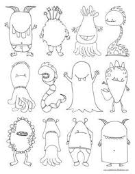 Monters Coloring Page Pdf Monster Knutselen Halloween Tekeningen Monster Tekening