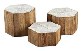 Shop with afterpay on eligible items. Dialma Brown Db004447 Set Of Three Coffee Tables In Natural Wood With Concrete Top Vieffetrade