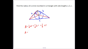 We find the radius of a circle given the area. Finding The Radius Of An Inscribed Circle In A Triangle Youtube