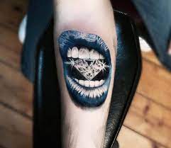 Lips With Diamond Tattoo By Jefree Naderali Post 23767 Diamond Tattoo Designs Diamond Sleeve Tattoo Tattoos