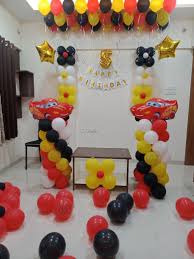 Use your imagination to surprise your guests. Car Theme Decoration For Kids Birthday Party Pune Balloon Decoration At Home Birthday Decorations Kids Birthday Decorations At Home Cars Theme Birthday Party