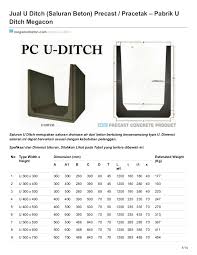 + jasa pasang uditch borongan. Jual U Ditch Saluran Beton Precast Pracetak Pabrik U Ditch Megacon