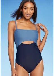 Women's Colorblock Medium Coverage One Piece Swimsuit - Kona Sol? Navy S -  D3 Surplus Outlet