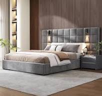 Amazon.com: NCKMYB Modern King Platform Bed with LED Reading ...