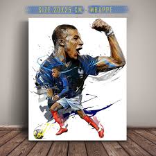 Le football depuis 1946, le ballon d'or depuis 1956. Kylian Mbappe Poster Art Ilustrasi Sketsa Pemain Sepak Bola Prancis Football Perancis Shopee Indonesia