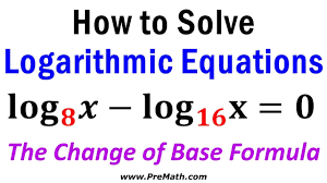 How To Solve Logarithmic Equations With Different Bases The Change Of Base Formula Youtube