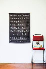 Alphabet Poster Wall Decor Fabric Black Chalkboard Alphabet