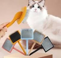 Pet Grooming Comb - Stainless Steel Fine Needle - Wooden Handle - Detangles  Knots - Removes Floating Hair - Dog/Cat Care