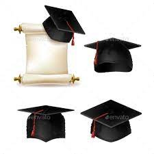 Vector Graduation Hat With Diploma Graduation Hat Graduation Cap Diploma