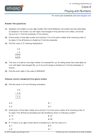 grade 8 playing with numbers math practice questions tests worksheets quizzes assignments edugain turkey
