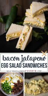 Bacon Jalapeno Egg Salad Sandwiches In 2020 Jalepeno Recipes Stuffed Jalapenos With Bacon Egg Salad Sandwiches