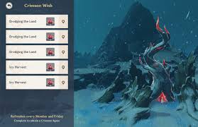 Genshin Impact - Crimson Wish Showcase (Frostbearing Tree Level 8  Dragonspine Agate) - Youtube