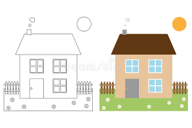 Kids' colors allows families to personalize a bedroom or playroom to reflect their child's current age and personality, yet still have the flexibility to adapt the space as the child grows up. Coloring Page Book For Kids House Stock Vector Illustration Of Fence Homes 14446924