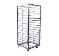 32 Trays Bakery Pan Rack Stainless Steel Cooling Rack Trolley