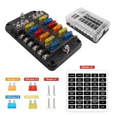 1 set of car fuse box. 12way Fuse Block Box Holder Atc Ato For Car Garavan Campervan Boat Rv Truck 12v Ebay