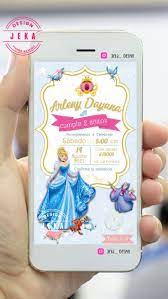 Invitacion Digital Cenicienta En 2021 Invitaciones Digitales Invitaciones Disenos De Unas