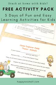 Home Explorer Camp 5 Days Of Fun And Easy Learning Activities For Kids Kids Learning Activities Easy Learning Activities For Kids