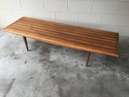 Mopio ensley modern coffee table, mid century sleek rectangular design with dual side storage, wood slat door and baby proofing rounded edge for sleek living room, walnut grain. Made In Yugoslavia This Solid Walnut Wood Slat Coffee Table Bench Allows For Great Versatile Use Gaining Populari Coffee Table Vintage Coffee Table Slat Bench