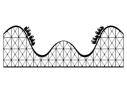 Roller Coaster Large Vinyl Wall Decal Roller Coaster Drawing Coaster Art Roller Coaster