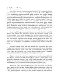 Perumusan masalah adalah pernyataan rinci dan lengkap mengenai ruang lingkup permasalahan yang pada penelitian kualitatif, maka usahakan judul penelitian tidak diawali dengan kata penelitian, studi, atau pun kajian. Penyataan Masalah