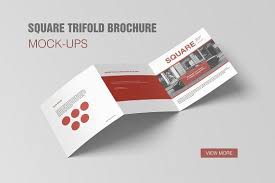 Square Trifold Brochure Mockup Square Brochures Brochures Mockups Design Mockup Free