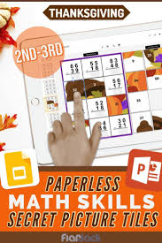 Thanksgiving Math 2nd 3rd Paperless Google Slides Ppt Secret Picture Tiles Thanksgiving Math Math Picture Tiles