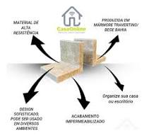 Organizador Porta Livros Apoiador Par Mármore Travertino