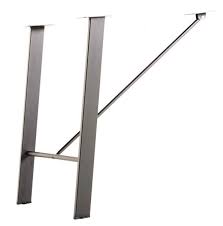 Eine auswahl von passenden tischplatten in den materialien hpl, keramik/glas, teakholz und kettalux finden sie unten in der auswahl. Tischgestell H Form Aus Stahl In Edelstahl Optik Matt H 710 Mm Breite 800 Mm Durante De Durante