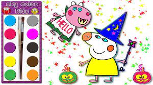 Peppa Wutz Halloween Peppa Pig Und Kleid Fur Halloween Ausmalbilder Halloween Ausmalbilder Kinder Malbuch Ausmalbilder