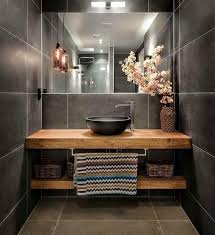 Black And Grey Bathroom Ideas Beautiful Bathroom Love Wooden Vanity Large Grey Tiles Gorgeous Bathroom Gorgeous Bathroom Designs Wooden Bathroom