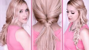 Coiffure simple et rapide pour cheveux longs. Tuto Coiffures Pour L Ecole Travail Queue De Cheval Torsadee Chignon Tresse Youtube