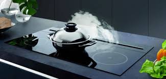 Wave Design 4200 01 Downdraft Vlak Gentegreerd 91 Cm Zwart Glas Motorloos Zwart Glas Glas Kookplaten