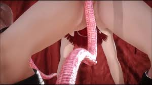 淫荡的3D动漫女学生被捆绑起来，用巨大的触手进行撞击