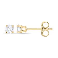 Genuine white diamond 10k white gold 5.2mm stud earrings. 0 23 Ct T W Round Diamond Stud Earrings In 14k Gold H I Si2 Sam S Club