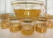 Vintage Culver Glassware Mardi Gras Pattern 22K Gold Jester