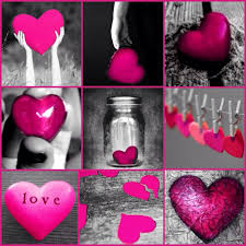 Black And White And Color Photo Collage My Creation Pink Heart Color Splash Collage By Ladee Pink Image Noir Et Blanc Touche De Couleur La Vie En Rose